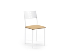 Cadeira de Cozinha Brancazamora 38x86x47cm Couro Sintético Creme FANMUEBLES