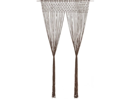 vidaXL Cortina de macramé algodón gris taupé 140x240 cm