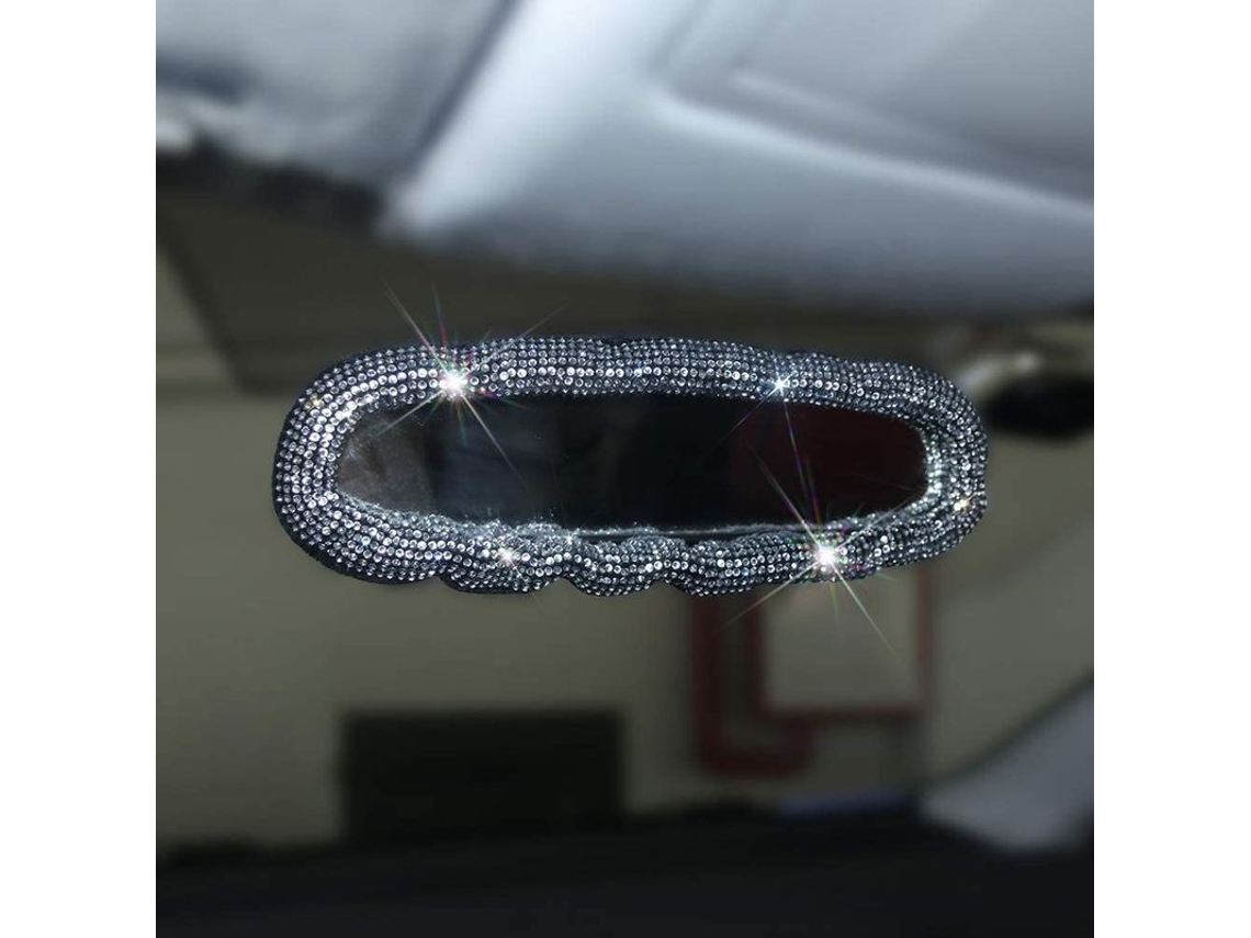 Adorno De Espejo Retrovisor Para Coche Con Cristales Ab Brillantes Elásticos Para Mujer