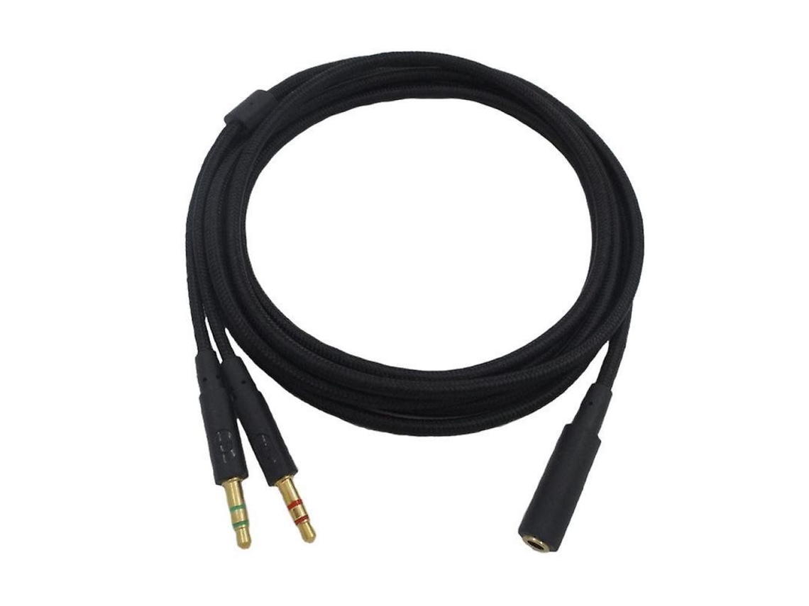 Cable De Extensión De Audio Universal 2 En 1 De 3,5 Mm Para Auriculares Hyperx Cloud Ii/alpha/flight, 2 M, Nailon.
