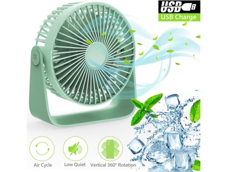 Mini Ventilador La rotación silenciosa USB 360 ° puede poner aceites de aromaterapia 3 velocidades ajustables