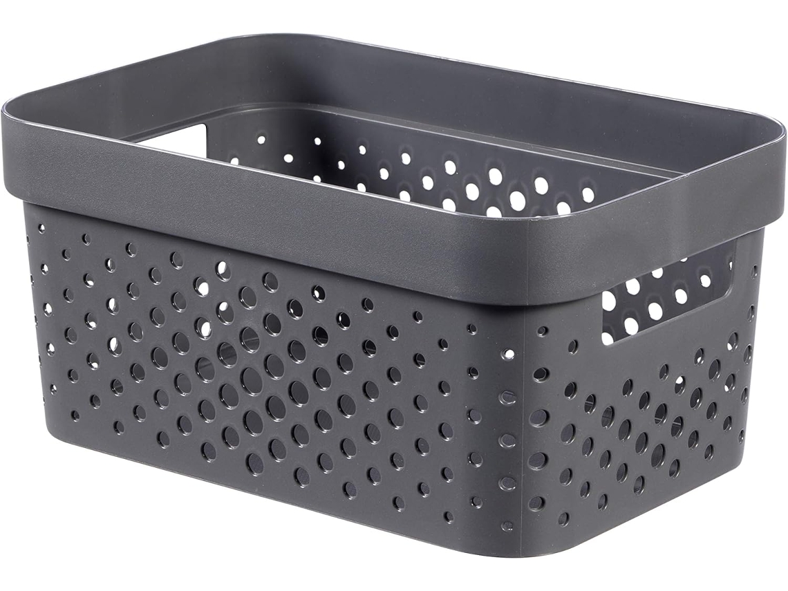 Cesta de almacenamiento rectangular de estilo vintage, 25,5 x 17,12 cm