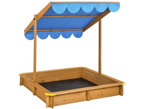Caja de Arena TECTAKE (120 x 120 x 120 cm - Madera - Azul)