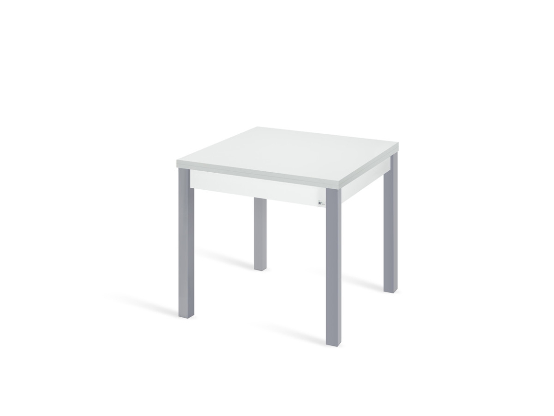 Mesa de Cocina Extensible PORTUS Lisa (80x80 (160) x75 cm - Aglomerado - Blanco)