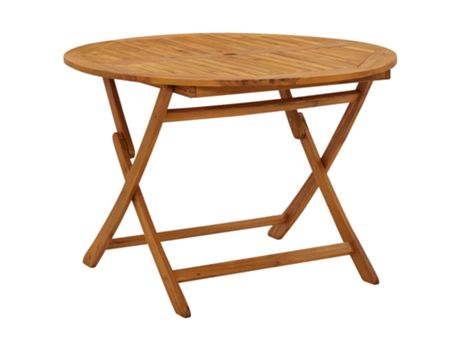 Mesa de jardín VIDAXL Marrón Madera de acacia (110x75 cm)