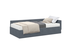 Cama Individual | Estructura De Cama Esquina Con Colchón 2 Uds Gris Terciopelo