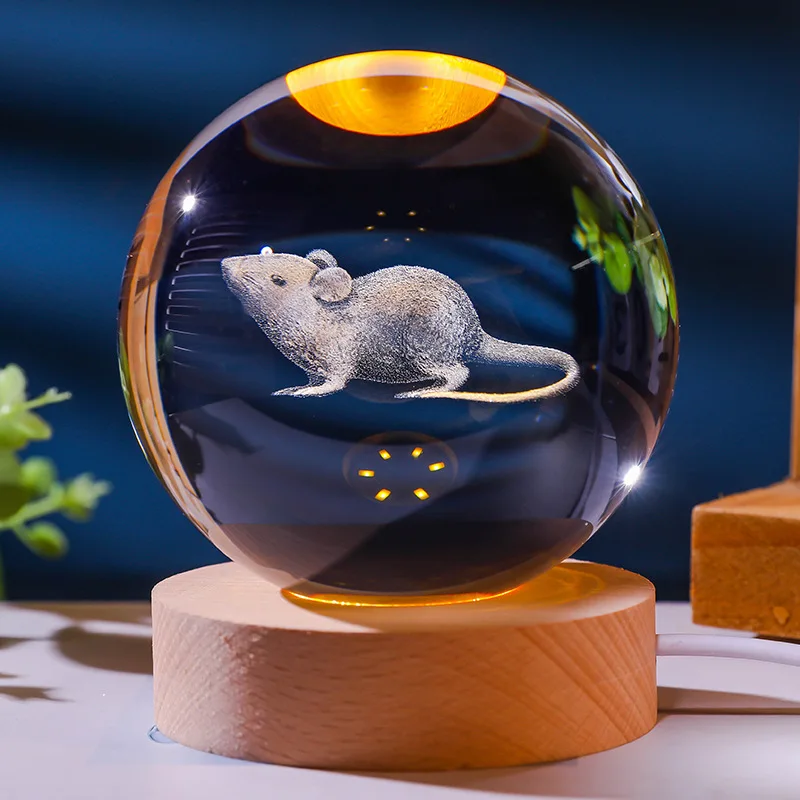 (luz Fría) Lámpara De Noche Con Forma De Bola De Cristal, Lámpara Esculpida En 3d, Decoración Del Hogar.