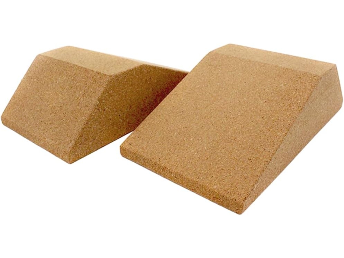 1 Par De Cuñas De Corcho Para Sentadillas, Accesorio De Ejercicio Sólido, Material Duradero, Resistente Al Desgaste.
