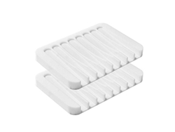 2026-linjou 2ud Porta Jabón De Silicona Premium, Antideslizante Y Autodrenante Para Baño Y Ducha (blanco)
