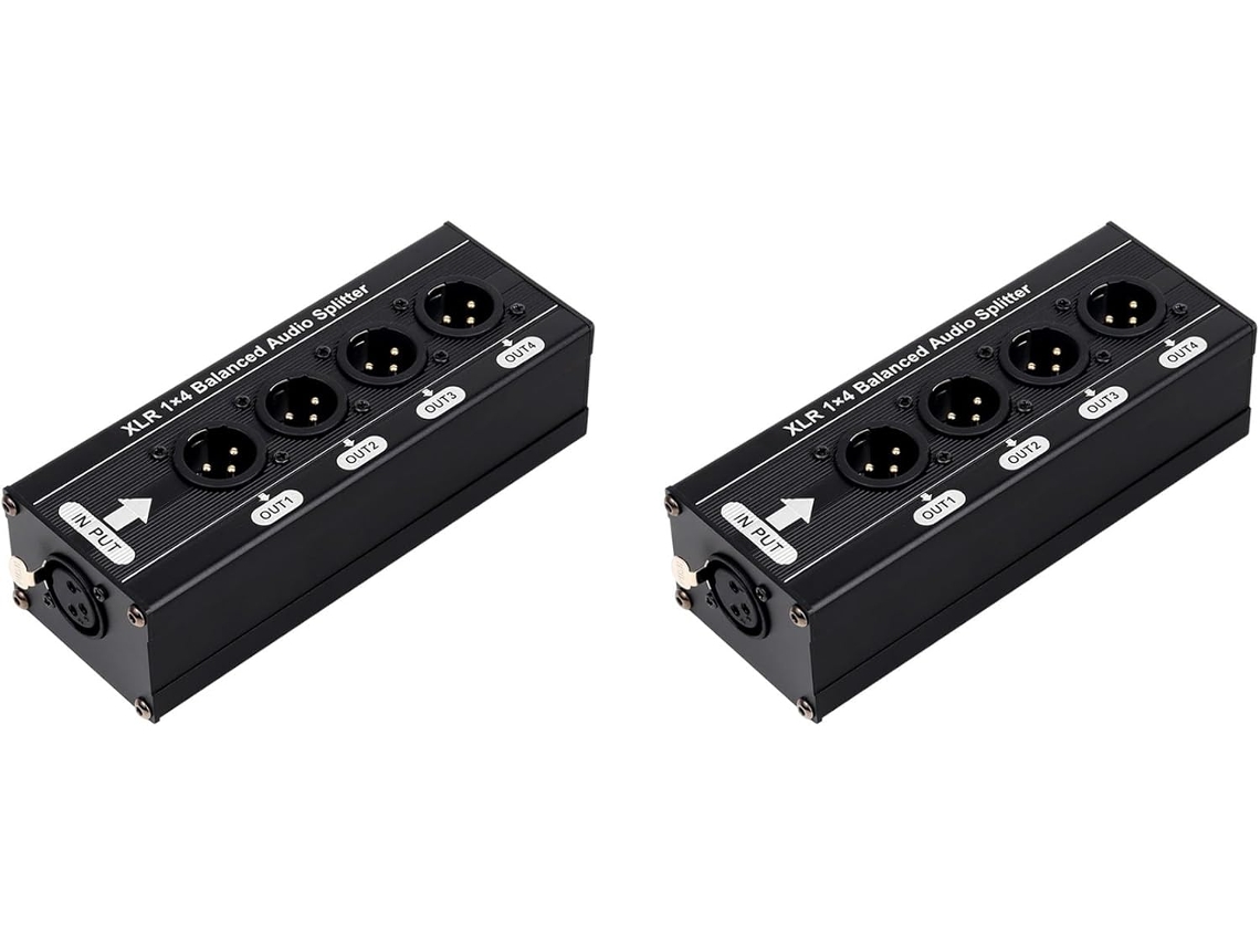 Lote De 2 Divisores Simétricos Xlr, 1 Divisor De Entrada/salida De 4 X 3
