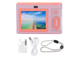 Cámara Digital Hd 1080p De 2,4 Pulgadas Con Doble Lente, Zoom 4x, Reproductor De Mp3 E Iluminación Led - Rosado