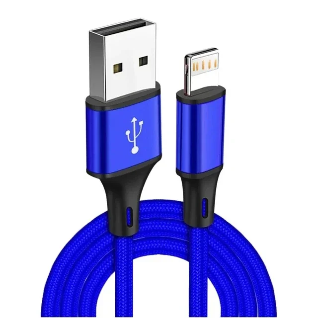 Cable Usb De Datos Y Carga (azul, 1,5 M), Cable De Carga Rápida, Cable Trenzado De Nailon.