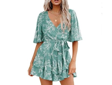 Vestido FYY Floral Verde (L)