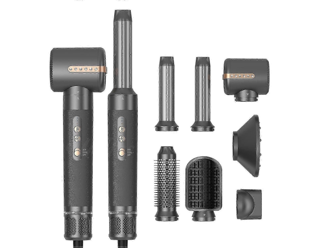 Secador de pelo profesional multifuncional 7 en 1 de 1400 W, color negro, TAISHENGDA
