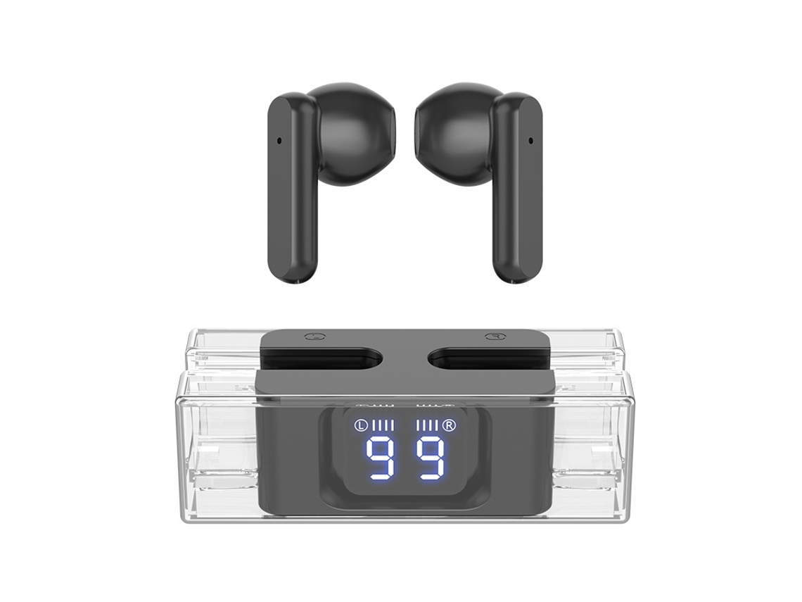 Auriculares Bluetooth True Wireless SEMD Pantalla digital Bt5.3 Negro