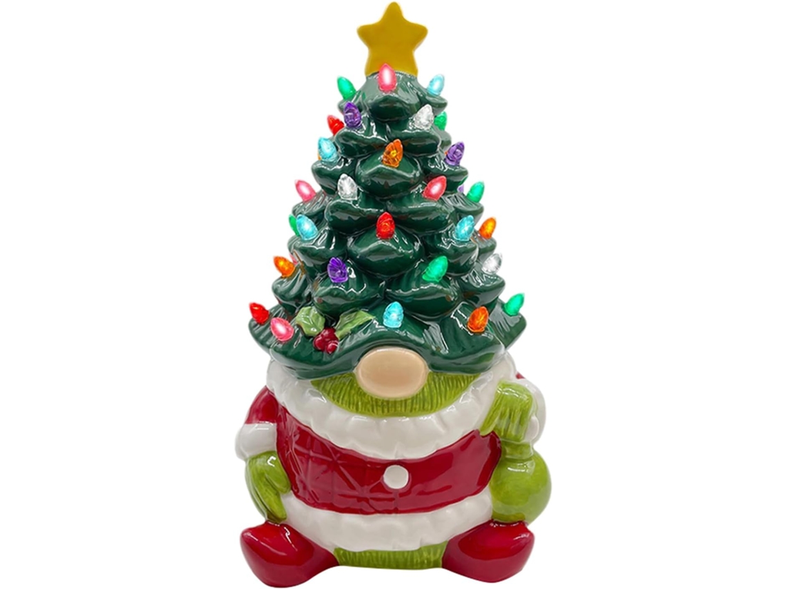 Rbol De Navidad Con Gnomos Decorativos Adornos Resina Luces Elfos Para Decorar El Hogar La Oficina O Cualquier Habitaci