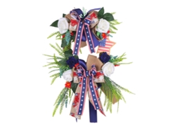Corona artificial de 55 cm para colgar en la puerta, aniversario de la Independencia de Estados Unidos.