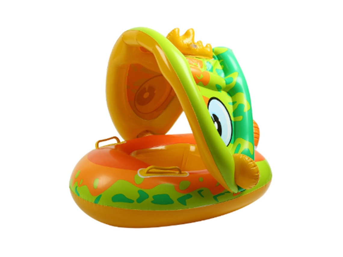 Pelota De Natación Infantil Con Toldo, Diseño De Dinosaurio, Forma Única, Cómodo Soporte Lumbar, Inflable, Pvc Ecológico.