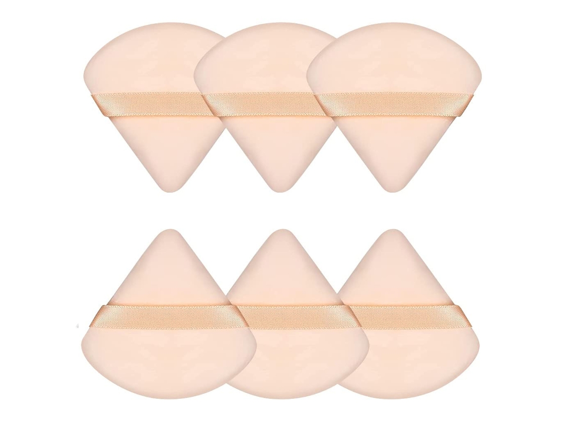 Esponja Triangular Macia Para Pó Facial E Corporal, Veludo Para Maquiagem E Base