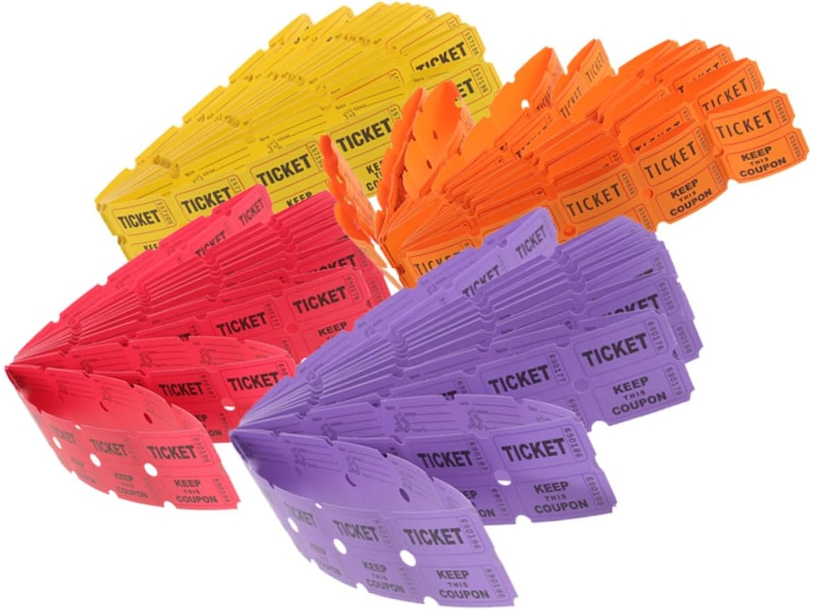 400 Boletos De Rifa Multicolores Para Eventos, Fiestas Y Carnavales.