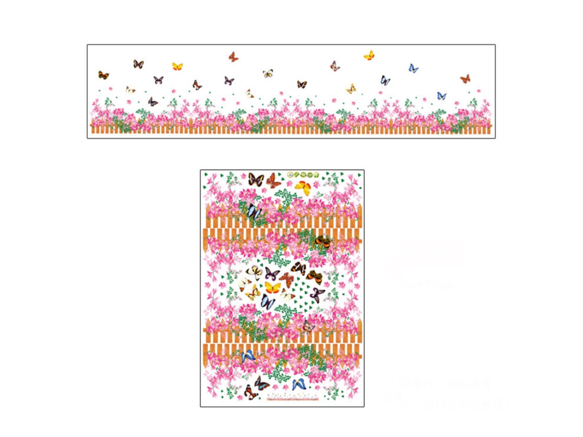 Vinilo decorativo de pared con estampado de hojas verdes