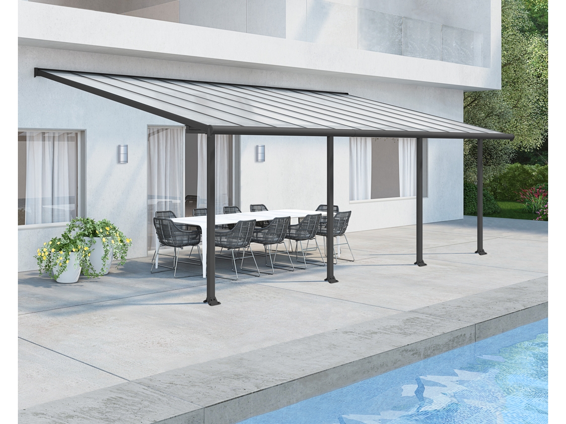 CANOPIA Pérgola Olympia Cobertor para Terraza de Aluminio 3X7,4 m Gris