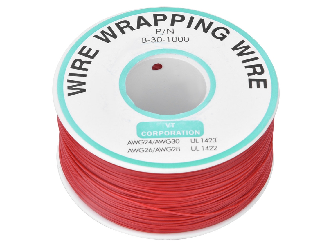 NEVEANCE Filo Rojo para Placa de Circuito Impreso 30AWG 300m Anti-Oxidación Reparaciones con Cable de Punto