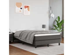 Estructura De Cama Sin Colchón Cuero Sintético Gris 120x200 Cm