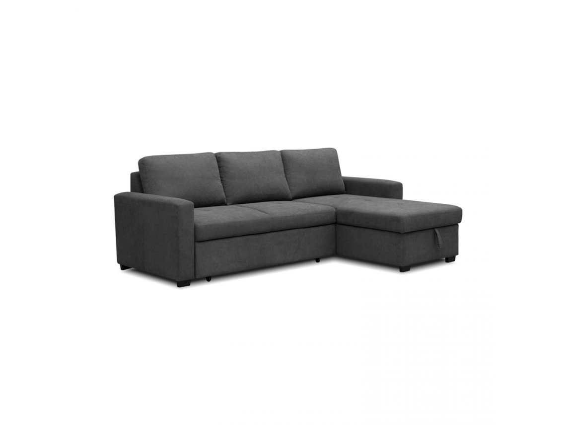 Sofá cama con chaiselongue reversible 4 plazas Saira Gris 229 x 93 x 153 cm