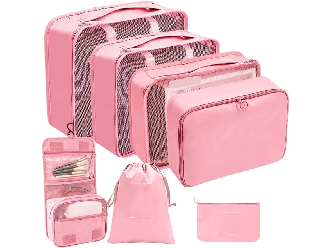 Juego De 7 Piezas De Bolsa Organizadora Para Maleta De Viaje CHRUI Rosa