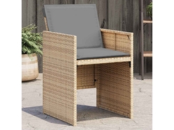 Sillas de jardín con cojines, 4 piezas, mimbre sintético beige mixto, Dkd Home Decor