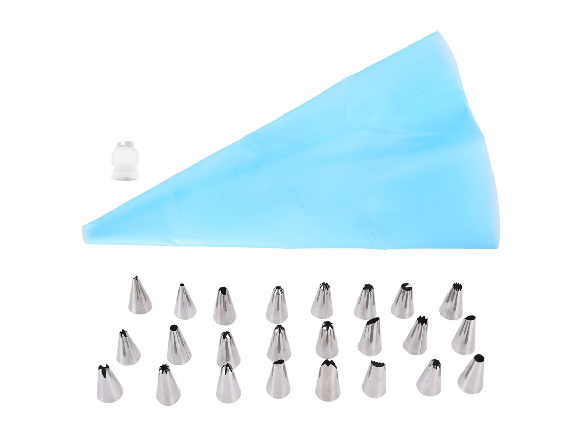 24 Piezas Boquillas De Piping De Acero Inoxidable Para Decorar Pasteles Herramienta De Repostería Diy Azul