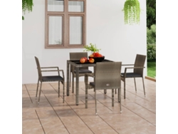 Sillas de jardín DKD Home Decor de 4 piezas con cojines, mimbre gris