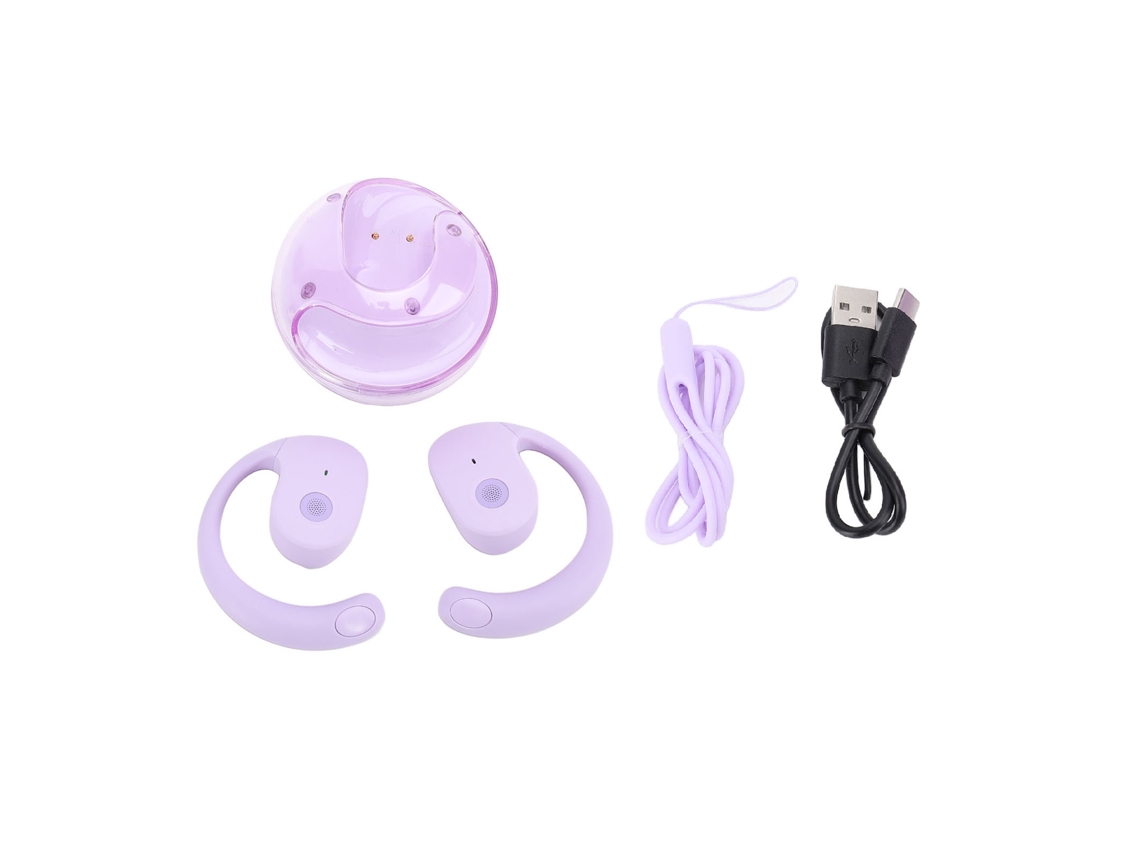 Auriculares Inalámbricos Bluetooth Para Traducción En 80 Idiomas, 4 Modos, 14 Voces, Estéreo Hifi De Alta Precisión, Violeta
