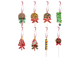 Juego de 8 colgantes navideños decorativos de masa blanda