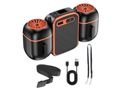 Ventilador De Correa Con Clip, 10000 Mah, Funcionamiento Silencioso, Ideal Para Viajes, Recargable, Apto Para Uso En Exteriores.