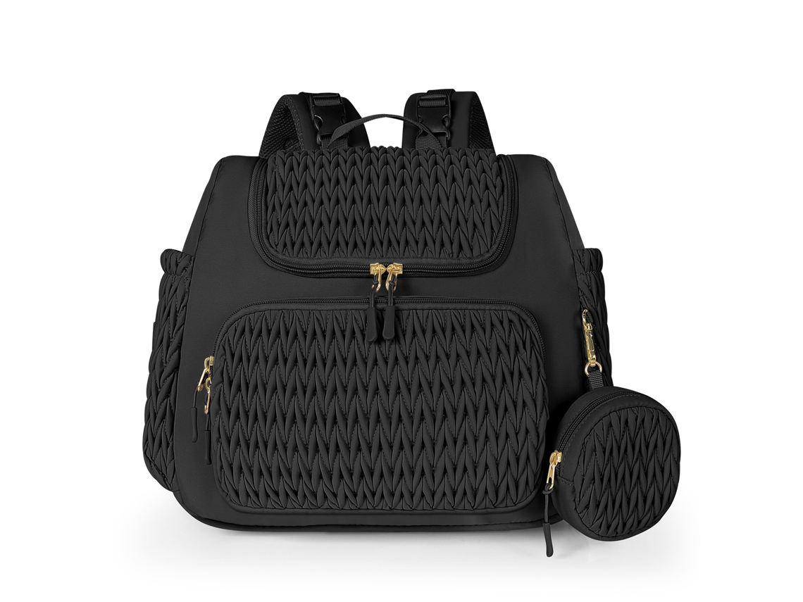 Mochila de gran capacidad, ligera, para cochecito, multifuncional, para mamá y bebé. Yunzii, color negro.