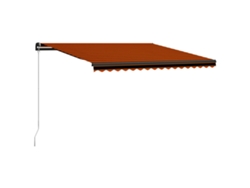 Toldo retráctil manual 450x300 cm naranja y marrón Dkd Home Decor