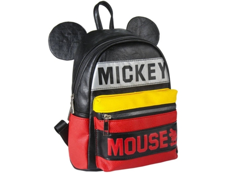 Mochila MICKEY MOUSE (Negro - Poliuretano - 25.5x22x11.4 cm)