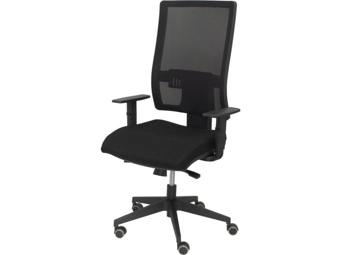 Silla de Escritorio Operativa PYC Horna Negro con ruedas antiarañazos (Brazos Ajustables - Malla)
