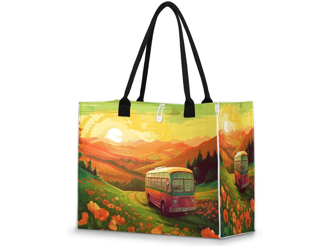 Bolso Mano Grande Tropicallife Estampado Floral Primaveral Acuarela Para Mujeres Niñas Bolso Hombro Compras