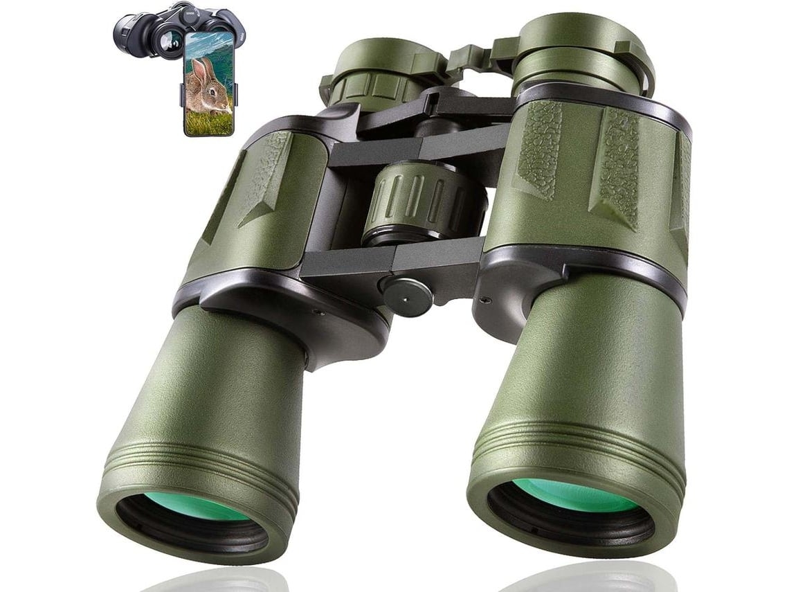 Binoculares de caza 20x50 para adultos con visión nocturna y poca luz. Binoculares profesionales impermeables con ocular grande de 28 mm. Ushion.