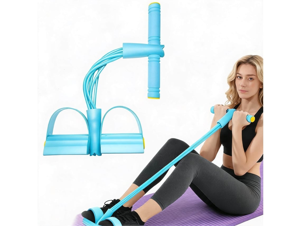 Faixa de resistência multifuncional Digitallab com pedal para treinamento abdominal, cintura, braços e emagrecimento.