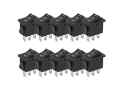 10 Mini Interruptores Basculantes Kcd1 De 3 Pines Y 3 Posiciones, Cuadrados, De Encendido/apagado, Para Electrodomésticos.