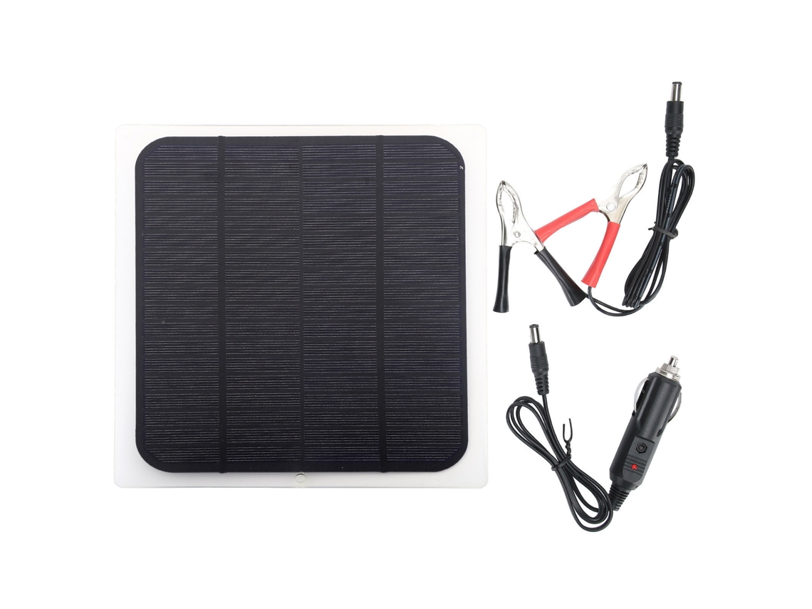 Panel Solar Multifuncional De 5w Y 12v Para Cargar Baterías De Vehículos Y Alimentar Dispositivos Móviles En Exteriores.