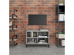 Mueble de Armario Tv con Patas de Metal 69,5X30X50 Cm Gris Sonoma