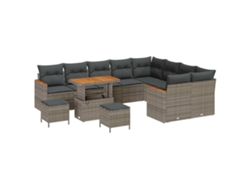 Maison Exclusive - Conjunto De Sofás De Jardín 12 Pcs Gris Ratán Sintético