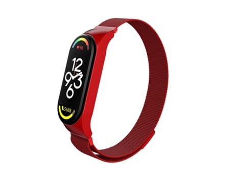 Correa Smartwatch para Xiaomi Mi Band 7 en Metal Milanés (Rojo)