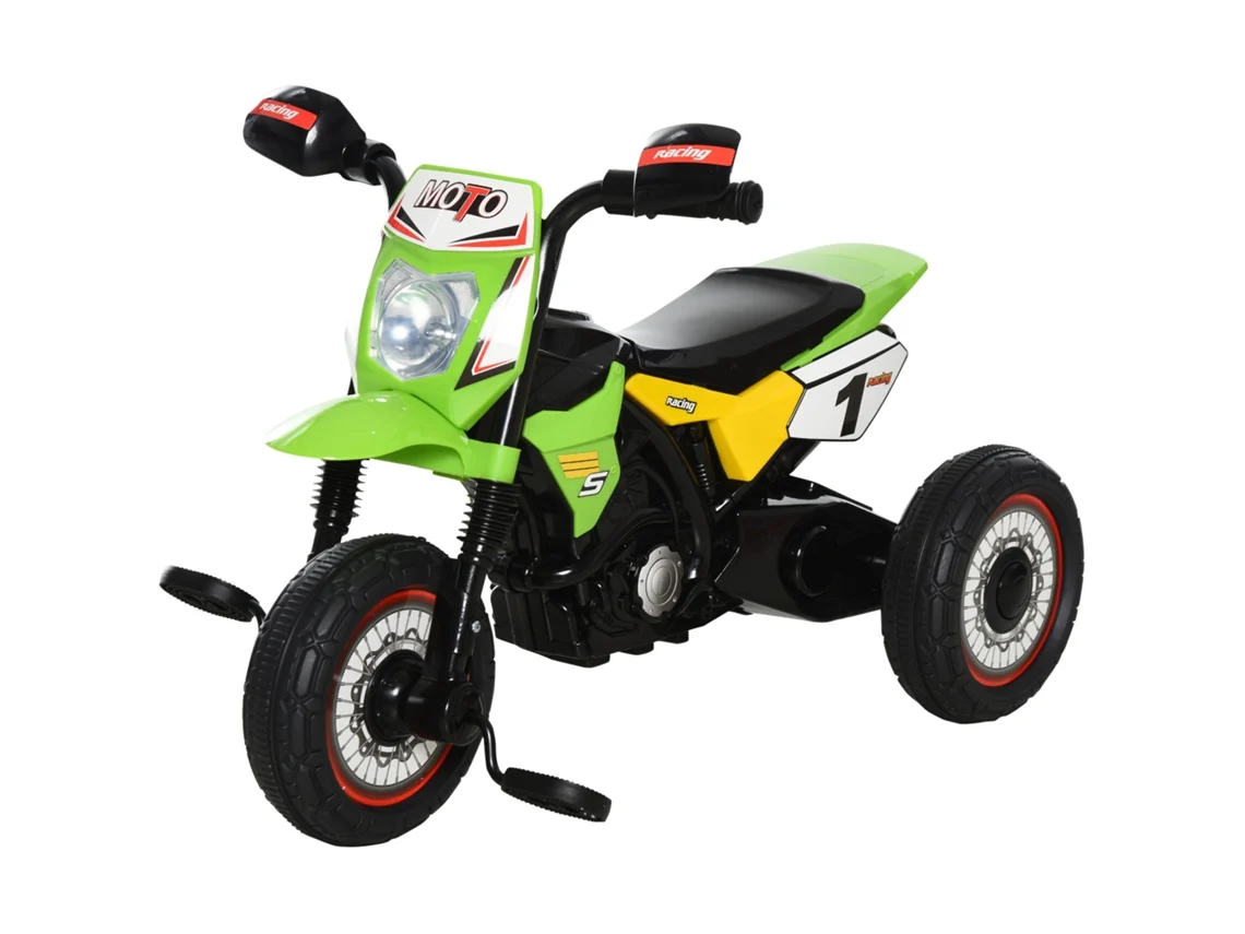 Triciclo Infantil Motocross Luces Música Caja Almacenamiento Verde