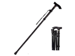 Bastón plegable y ajustable de aleación de aluminio con base antideslizante, ideal para senderismo. 1 unidad.